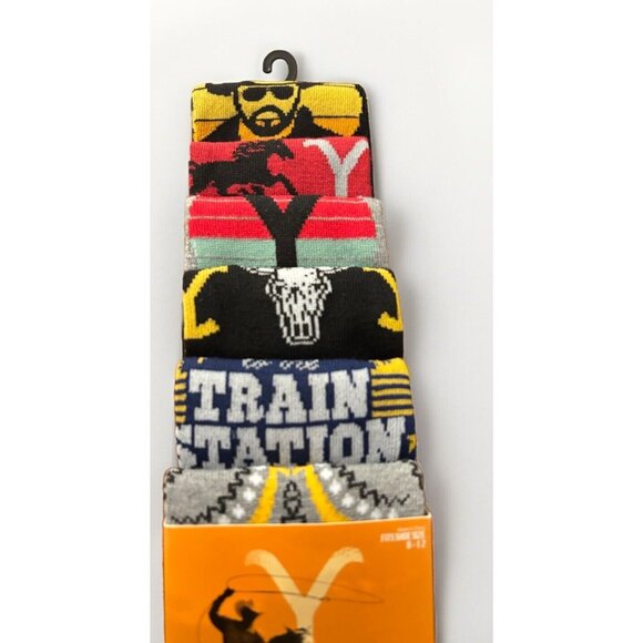 Yellowstone Men's Socks 6 Pair Gift Set, Casual Crew Socks, Fits Shoe Size 8-12 - Picture 5 of 5